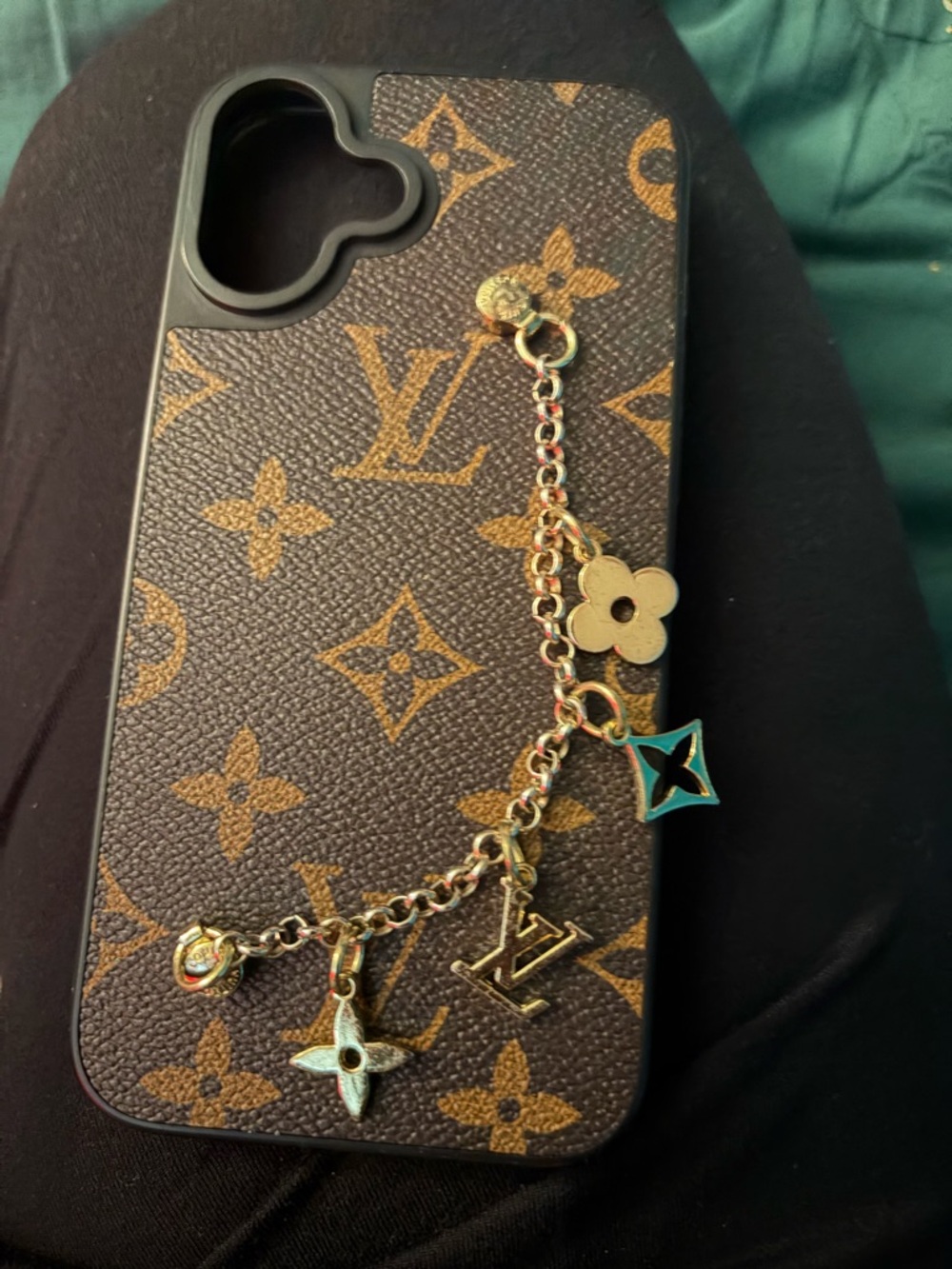 Brown Monogram Charm Phone Case 16plus
